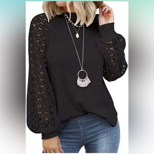 Womens black lace top